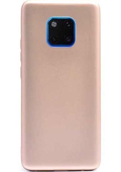 Huawei Mate 20 Pro Mat Premium Silikon Kılıf - Gold + Nano Ekran Koruyucu