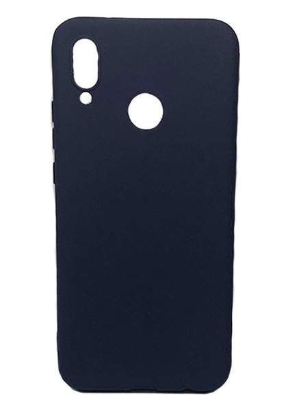 Huawei P20 Mat Premium Silikon Kılıf - Lacivert + Cam Ekran Koruyucu