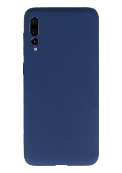 Huawei P20 Pro Mat Premium Silikon Kılıf - Lacivert + Tam Kaplayan 6D Nano Ekran Koruyucu