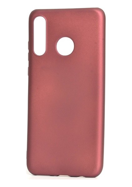 Huawei P30 Lite Kılıf Mat Premium Silikon Kılıf - Bordo + Cam Ekran Koruyucu