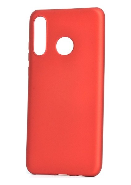 Huawei P30 Lite Kılıf Mat Premium Silikon Kılıf - Kırmızı + Nano Ekran Koruyucu