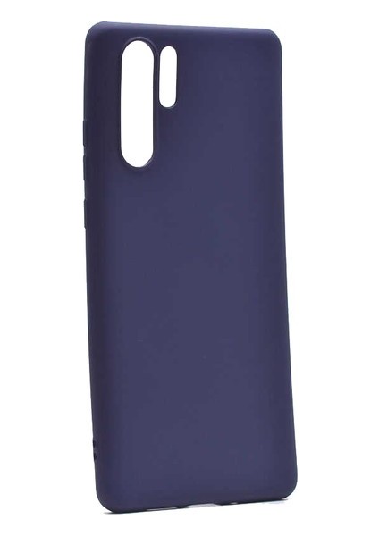 Huawei P30 Pro Kılıf Mat Premium Silikon Kılıf - Lacivert + 360 Full Body Ekran Koruma (Ön-Arka)