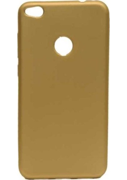 Huawei P9 Lite 2017 Mat Premium Silikon Kılıf - Gold + Cam Ekran Koruyucu