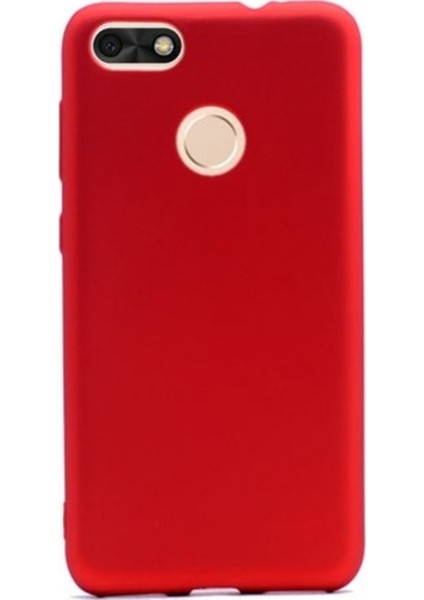 Huawei P9 Lite Mini Mat Premium Silikon Kılıf - Kırmızı + Cam Ekran Koruyucu