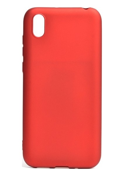 Huawei Y5 2019 Kılıf Mat Premium Silikon Kılıf - Kırmızı + Cam Ekran Koruyucu