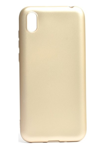 Huawei Y5 2019 Kılıf Mat Premium Silikon Kılıf - Gold + Nano Ekran Koruyucu
