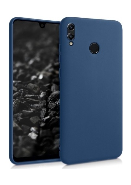 Huawei Y7 Prime 2019 Mat Premium Silikon Kılıf - Lacivert + Nano Ekran Koruyucu