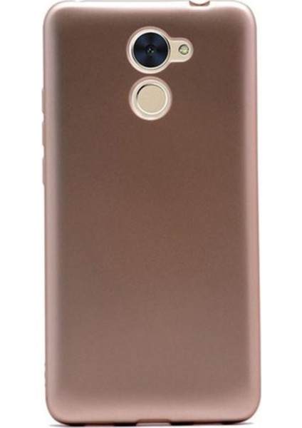 Huawei Y7 Prime Mat Premium Silikon Kılıf - Gold + Cam Ekran Koruyucu