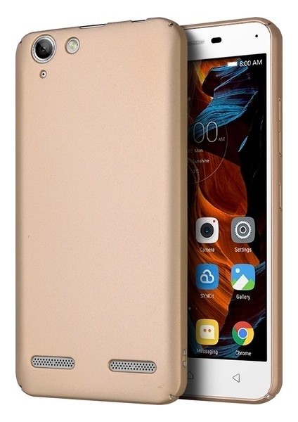 Lenovo K5 Plus Mat Premium Silikon Kılıf - Gold + Cam Ekran Koruyucu