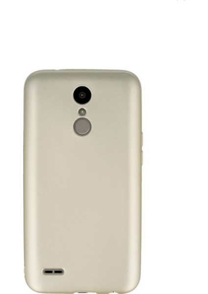 LG K10 2017 Mat Peremium Silikon Kılıf - Gold + Nano Ekran Koruyucu