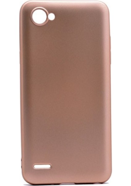 LG Q6 Mat Peremium Silikon Kılıf - Gold