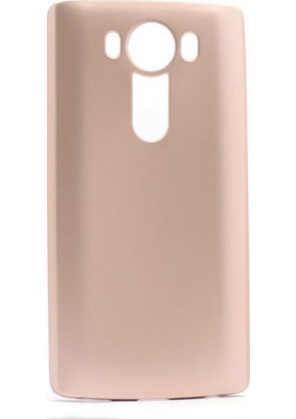 Tekno Grup LG V10 Mat Peremium Silikon Kılıf - Gold + Cam Ekran Koruyucu