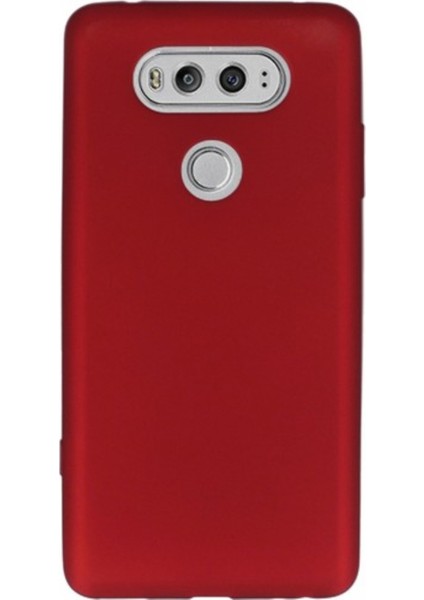 LG V20 Mat Peremium Silikon Kılıf - Bordo + Cam Ekran Koruyucu