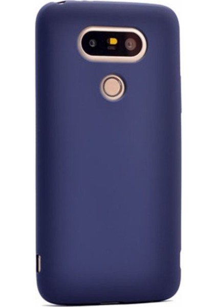 LG V20 Mat Peremium Silikon Kılıf - Lacivert + Nano Ekran Koruyucu