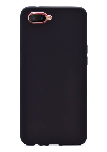 Oppo RX17 Neo Kılıf Mat Premium Silikon Kılıf - Siyah + Cam Ekran Koruyucu
