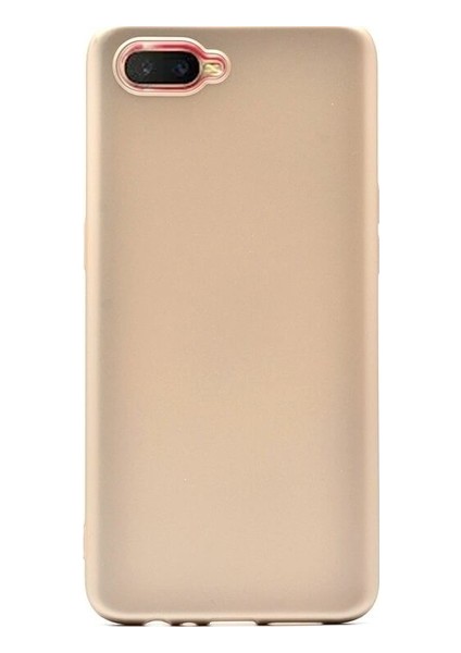 Oppo RX17 Neo Kılıf Mat Premium Silikon Kılıf - Gold + Cam Ekran Koruyucu