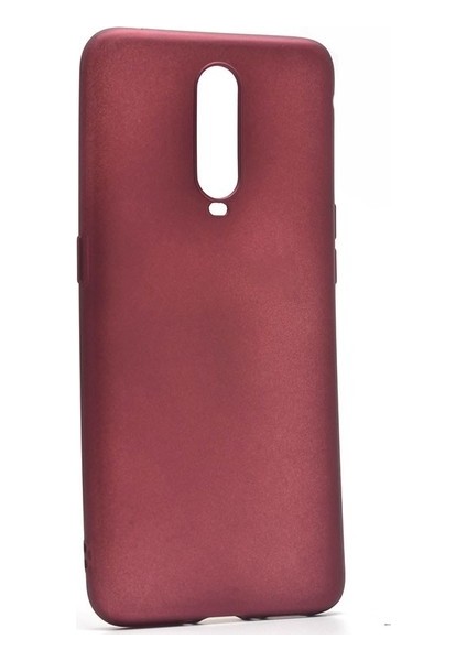 Oppo RX17 Pro Kılıf Mat Premium Silikon Kılıf - Bordo + Tam Kaplayan 6D Nano Ekran Koruyucu