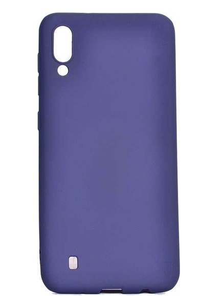 Samsung Galaxy A10 Kılıf Mat Premium Silikon Kılıf - Lacivert + Tam Kaplayan 6D Nano Ekran Koruyucu
