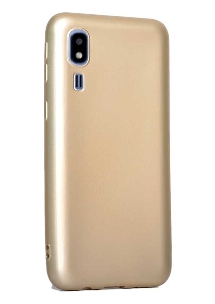 Samsung Galaxy A2 Core Kılıf Mat Premium Silikon Kılıf - Gold + Nano Ekran Koruyucu