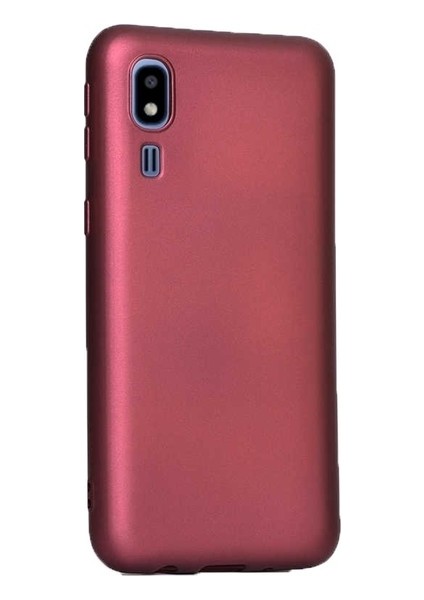Samsung Galaxy A2 Core Kılıf Mat Premium Silikon Kılıf - Bordo + Nano Ekran Koruyucu
