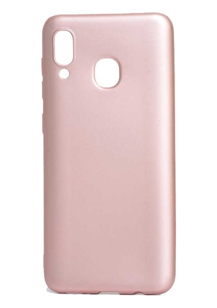 Samsung Galaxy A20E Kılıf Mat Premium Silikon Kılıf - Rose + Cam Ekran Koruyucu