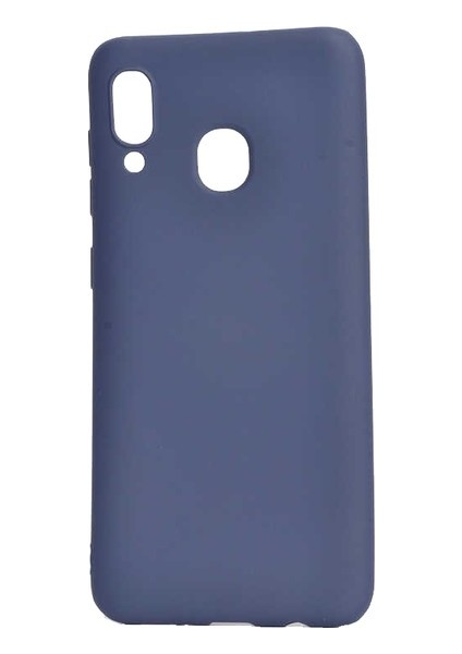 Samsung Galaxy A20E Kılıf Mat Premium Silikon Kılıf - Lacivert + Tam Kaplayan 6D Nano Ekran Koruyucu