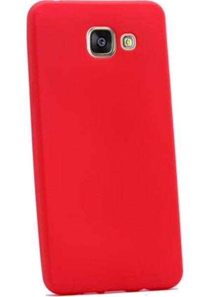 Samsung Galaxy A3 2017 Mat Premium Silikon Kılıf - Kırmızı + Cam Ekran Koruyucu