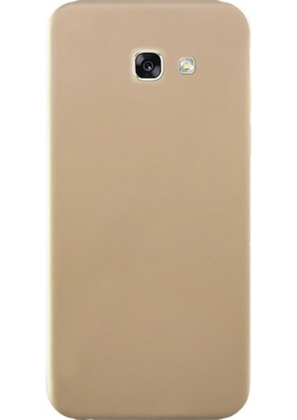 Samsung Galaxy A5 2017 Mat Premium Silikon Kılıf - Gold + Cam Ekran Koruyucu