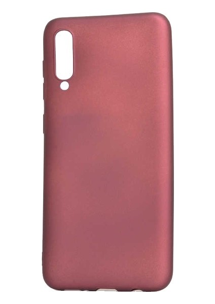 Samsung Galaxy A50 Kılıf Mat Premium Silikon Kılıf - Bordo + Cam Ekran Koruyucu