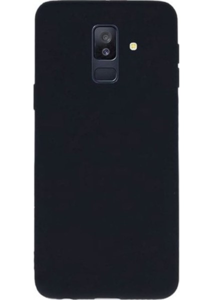 Samsung Galaxy A6 2018 Mat Premium Silikon Kılıf - Siyah + Cam Ekran Koruyucu