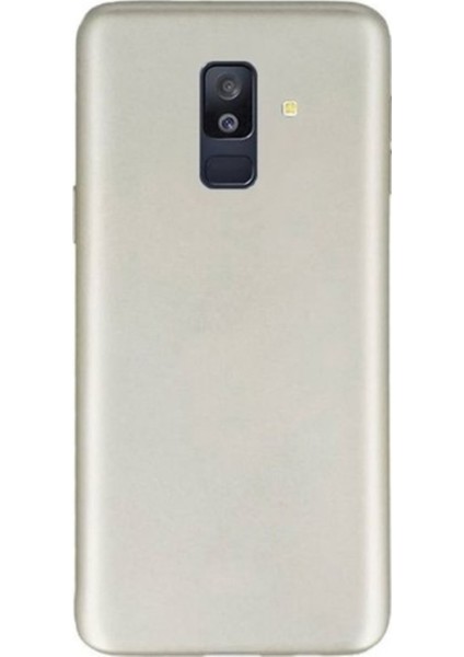 Samsung Galaxy A6 2018 Mat Premium Silikon Kılıf - Gold + Cam Ekran Koruyucu