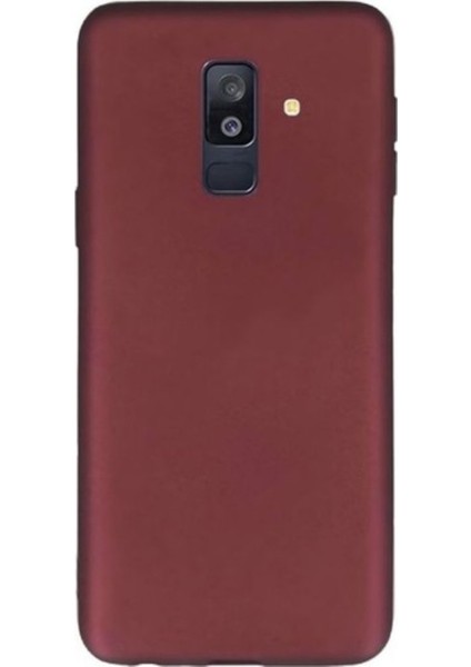 Samsung Galaxy A6 2018 Mat Premium Silikon Kılıf - Bordo + Tam Kaplayan 6D Nano Ekran Koruyucu