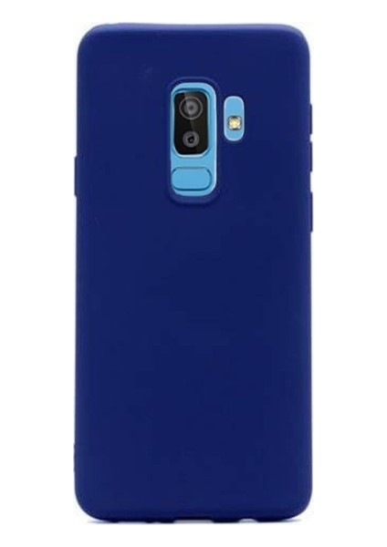 Samsung Galaxy A6 Plus Mat Premium Silikon Kılıf - Lacivert + Cam Ekran Koruyucu