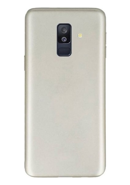 Samsung Galaxy A6 Plus Mat Premium Silikon Kılıf - Gold + Nano Ekran Koruyucu