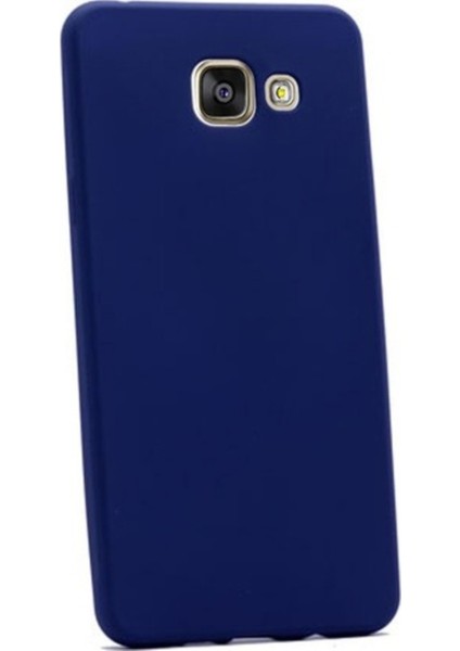 Samsung Galaxy A7 2016 Mat Premium Silikon Kılıf - Lacivert + Cam Ekran Koruyucu