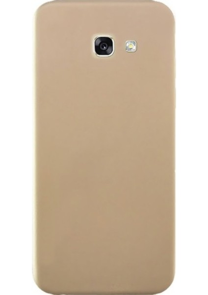 Samsung Galaxy A7 2017 Mat Premium Silikon Kılıf - Gold + Cam Ekran Koruyucu