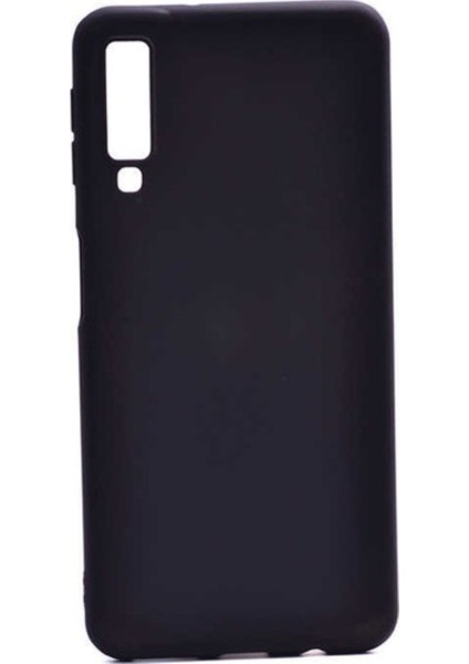 Samsung Galaxy A7 2018 Mat Premium Silikon Kılıf - Siyah + Cam Ekran Koruyucu