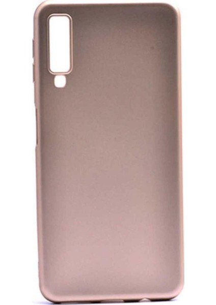 Samsung Galaxy A7 2018 Mat Premium Silikon Kılıf - Gold + Nano Ekran Koruyucu