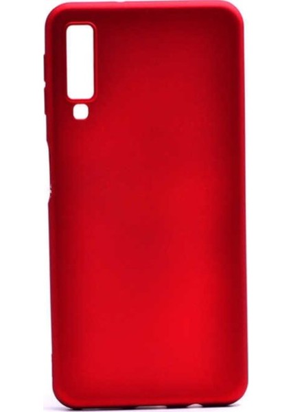 Samsung Galaxy A7 2018 Mat Premium Silikon Kılıf - Kırmızı + Nano Ekran Koruyucu