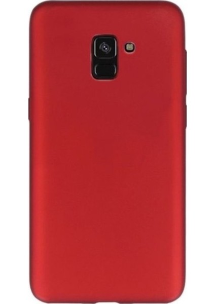 Tekno Grup Samsung Galaxy A8 2018 Mat Premium Silikon Kılıf - Kırmızı + Nano Ekran Koruyucu