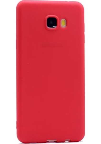 Tekno Grup Samsung Galaxy C7 Mat Premium Silikon Kılıf - Kırmızı