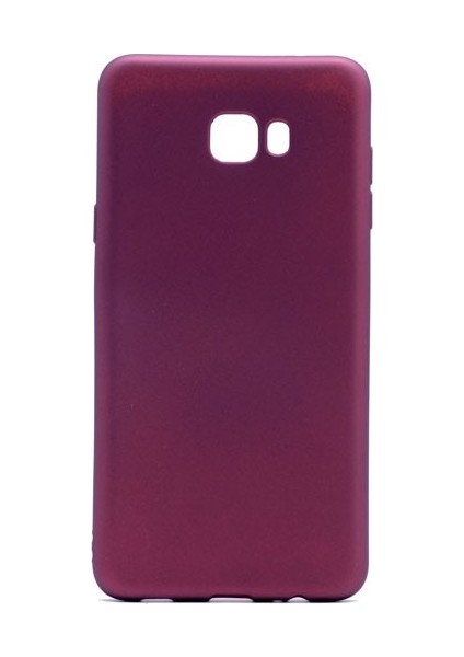 Samsung Galaxy C9 Pro Mat Premium Silikon Kılıf - Bordo + Cam Ekran Koruyucu