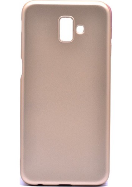 Samsung Galaxy J6 Plus Mat Premium Silikon Kılıf - Gold + Cam Ekran Koruyucu