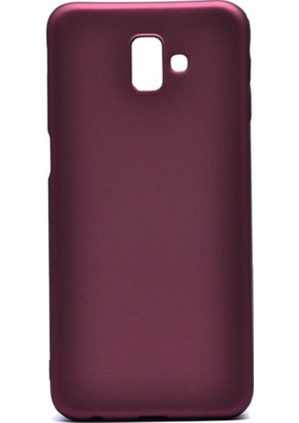 Samsung Galaxy J6 Plus Mat Premium Silikon Kılıf - Bordo + Cam Ekran Koruyucu