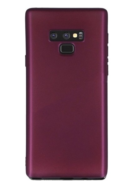 Samsung Galaxy Note 9 Mat Premium Silikon Kılıf - Bordo + 360 Full Body Ekran Koruma (Ön-Arka)