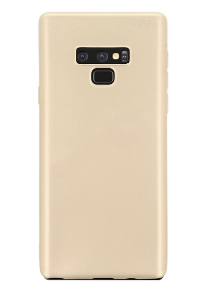 Samsung Galaxy Note 9 Mat Premium Silikon Kılıf - Gold + Tam Kaplayan Cam Ekran Koruyucu