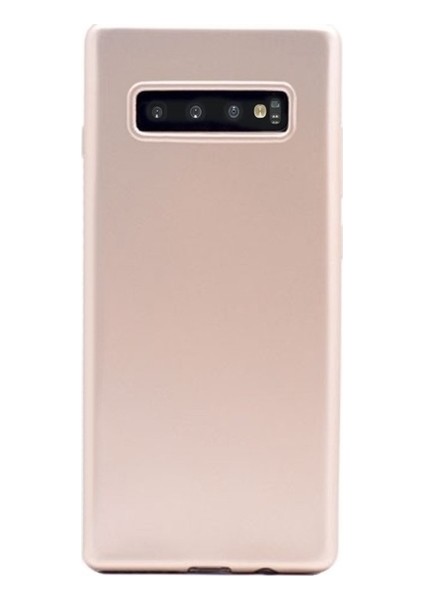 Samsung Galaxy S10 Mat Premium Silikon Kılıf - Gold + Full Body Ekran Koruyucu