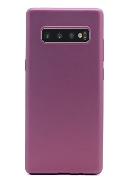 Samsung Galaxy S10 Mat Premium Silikon Kılıf - Bordo + Tam Kaplayan 6D Nano Ekran Koruyucu