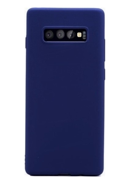 Samsung Galaxy S10 Mat Premium Silikon Kılıf - Lacivert + Tam Kaplayan 6D Nano Ekran Koruyucu