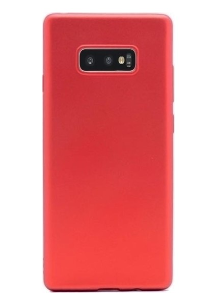 Samsung Galaxy S10E Mat Premium Silikon Kılıf - Kırmızı + Nano Ekran Koruyucu
